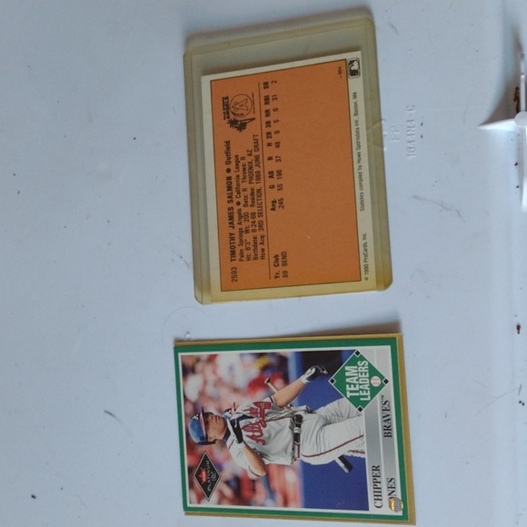 Chipper Jones/Tim Salmon BB CARDS - Picture 2 of 2